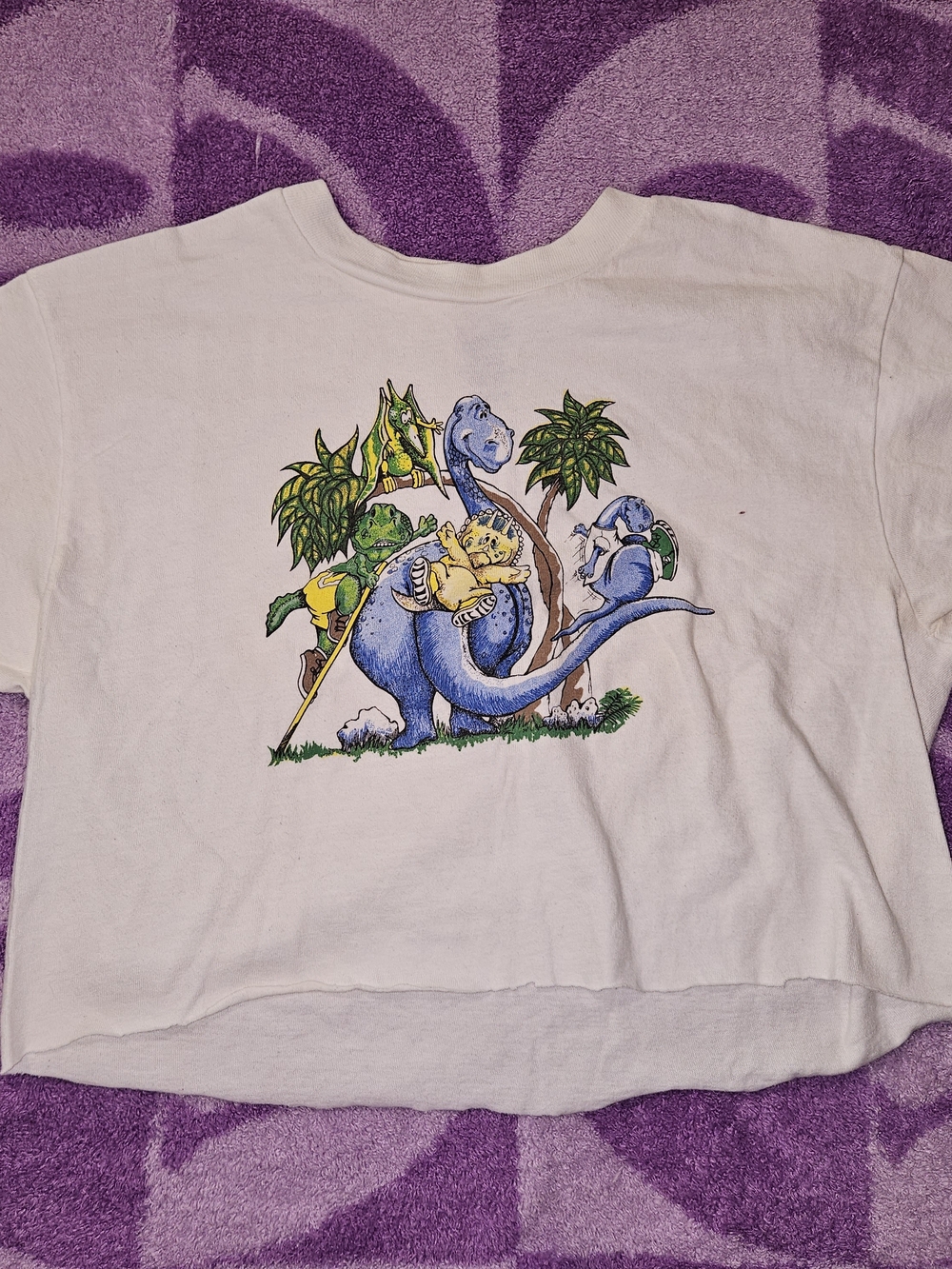 Vintage Hanes Beefy T Dinosaur Graphic Tee with Blue Dino
